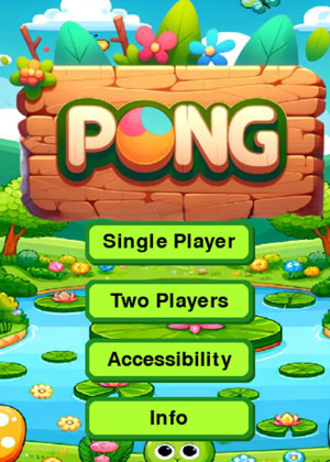 Pong spel startscherm